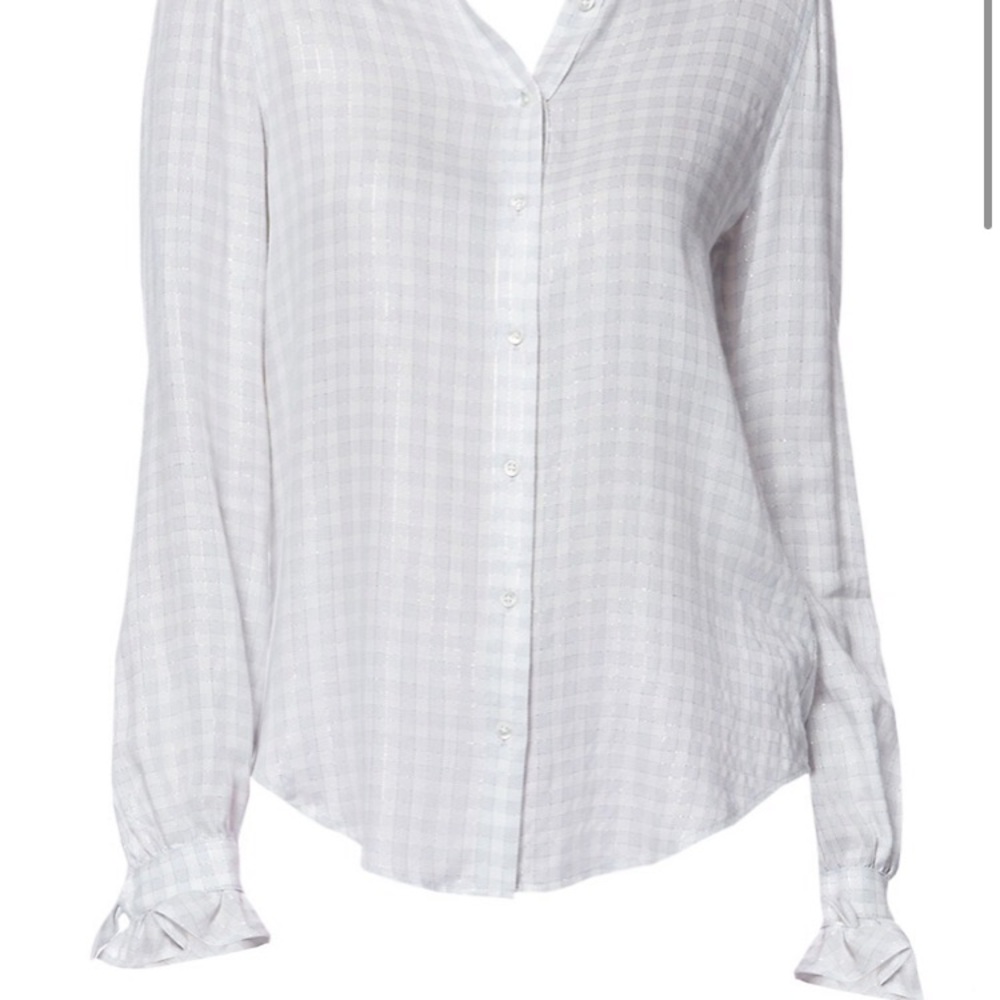 PAIGE Mya Gingham‎ Ruffle Cuff Shirt 🤍 - Picture 5 of 10